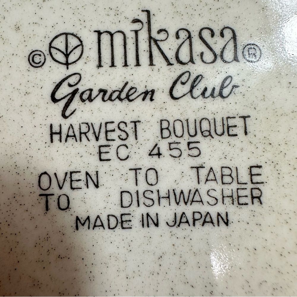 4 VTG Mikasa Garden Club Harvest Bouquet Dinner Plates 10,75” 455 Made In Japan - Picture 10 of 10